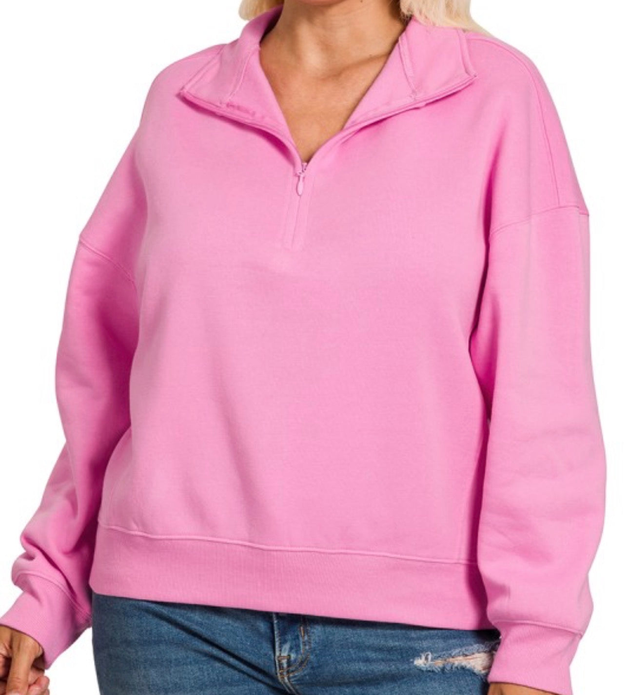 Plus Size Half Zip Pullover