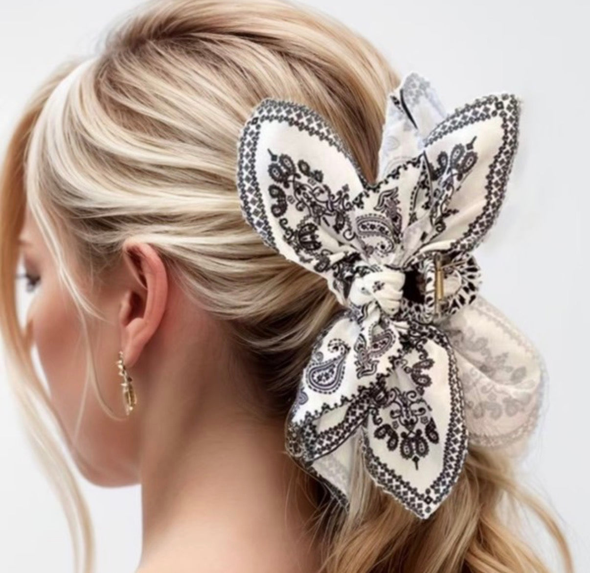 Paisley Bow Hair Clip