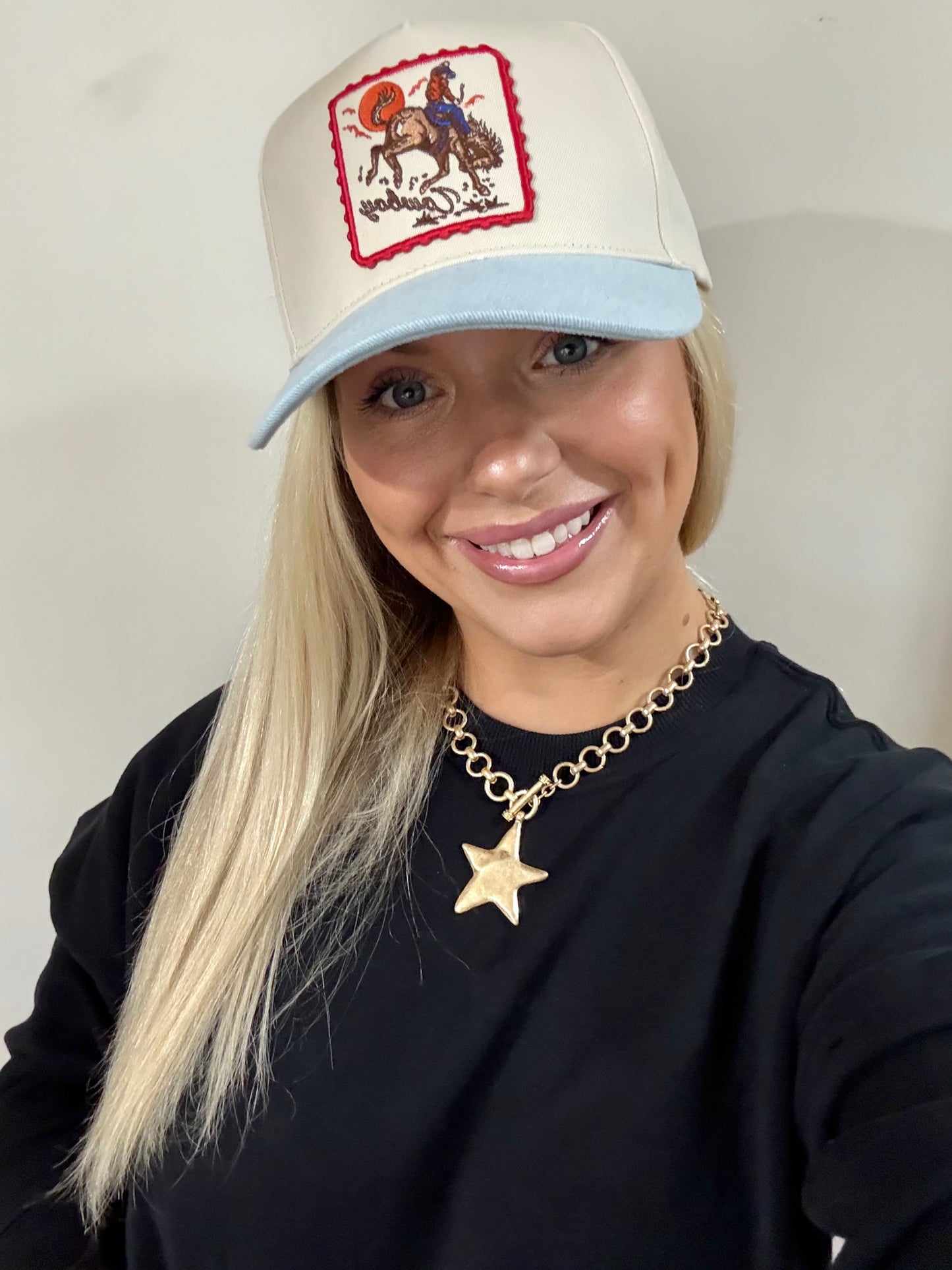 Cowboy Embroidered Patch Trucker Hat