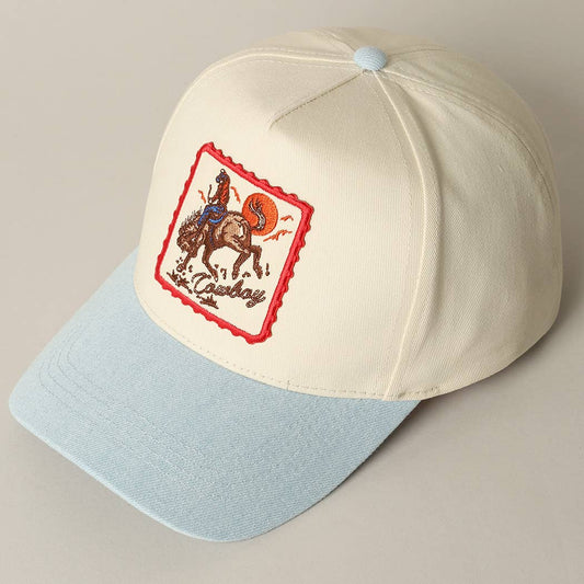 Cowboy Embroidered Patch Trucker Hat