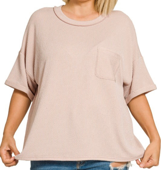 Easy Days Rib Pocket Top - Plus