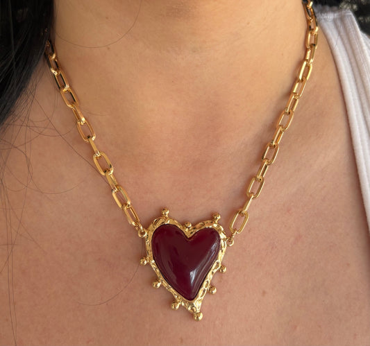 Velvet Heart Pendant Necklace
