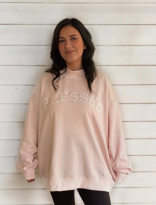 Blessed Embroidered Pullover