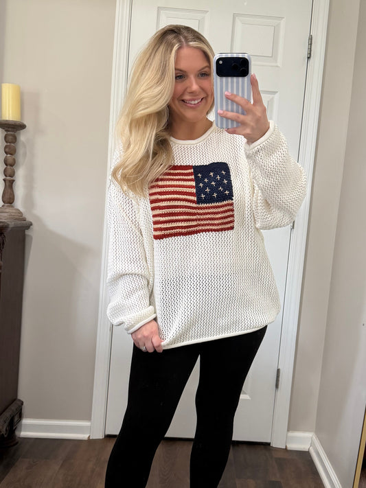 Americana Open Knit Sweater