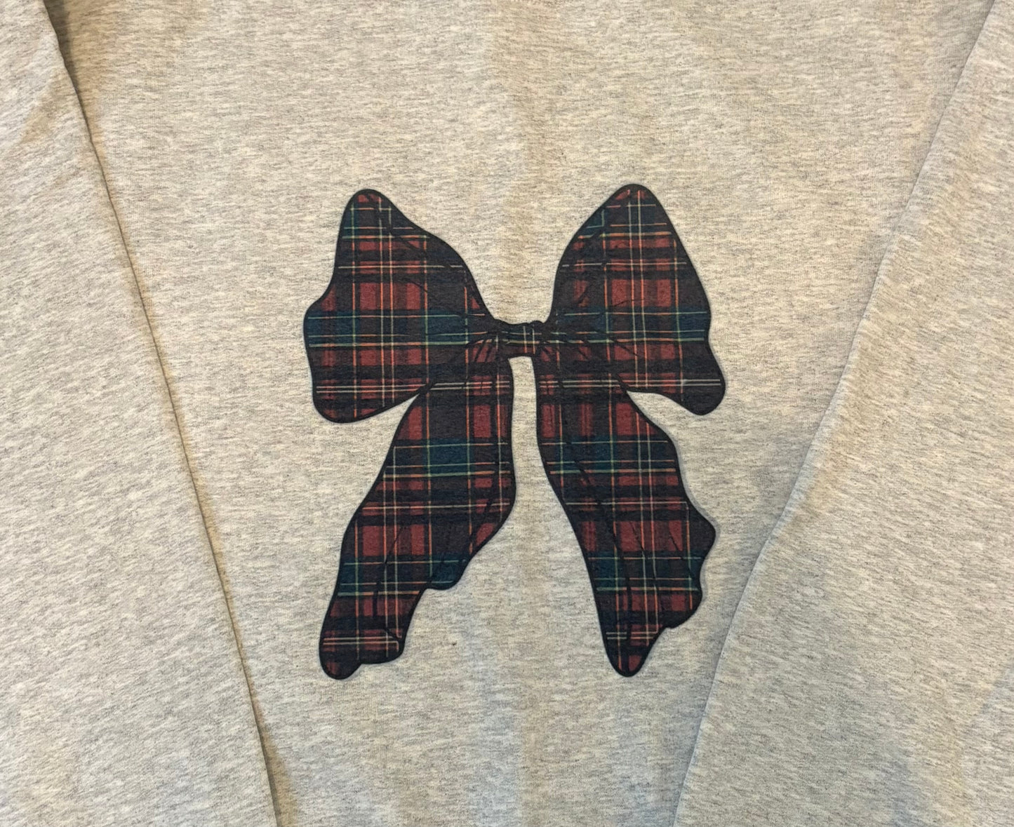 Plaid Bow Graphic Sweatshirt