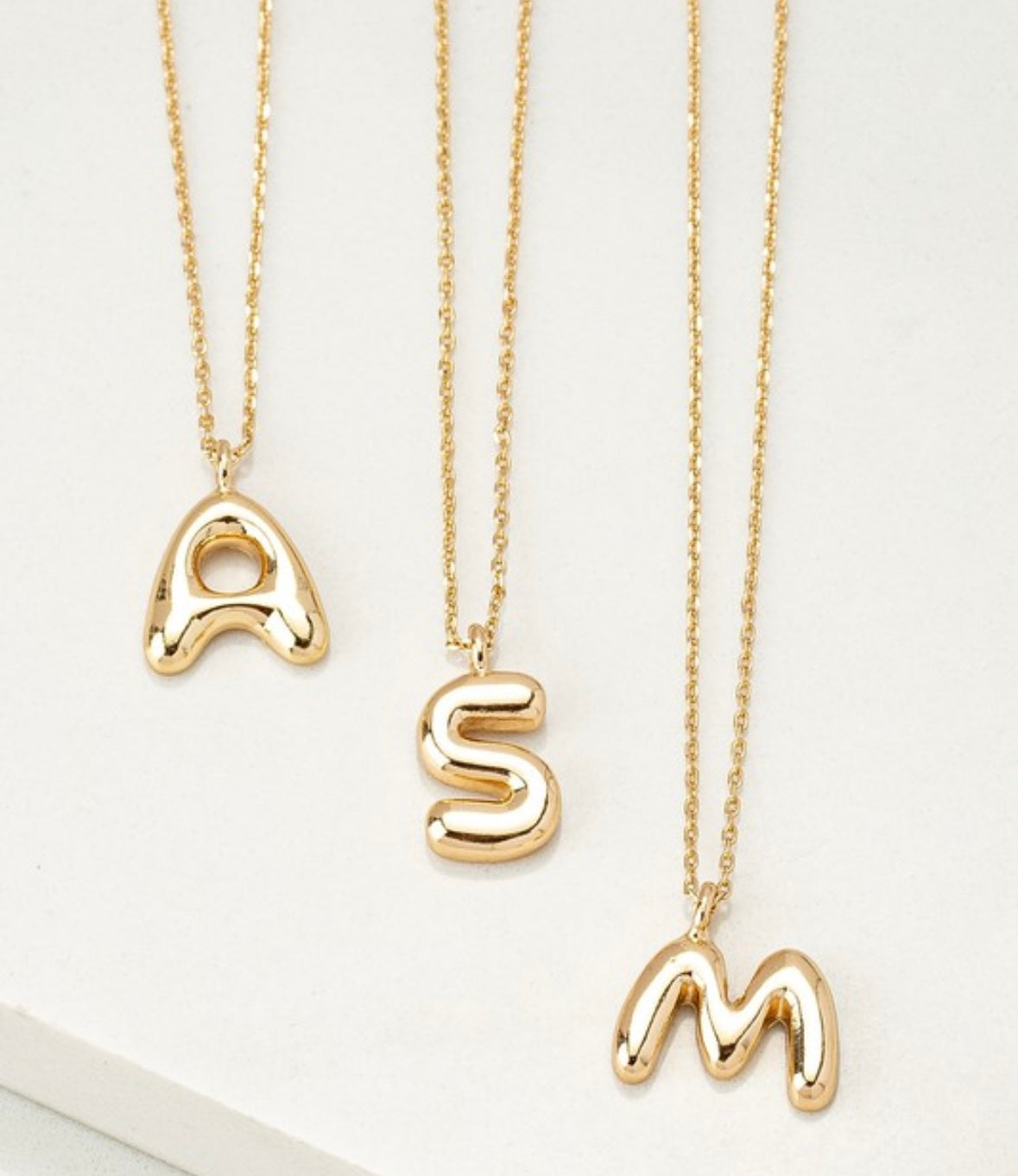 Bubble Letter Initial Necklace - PREORDER