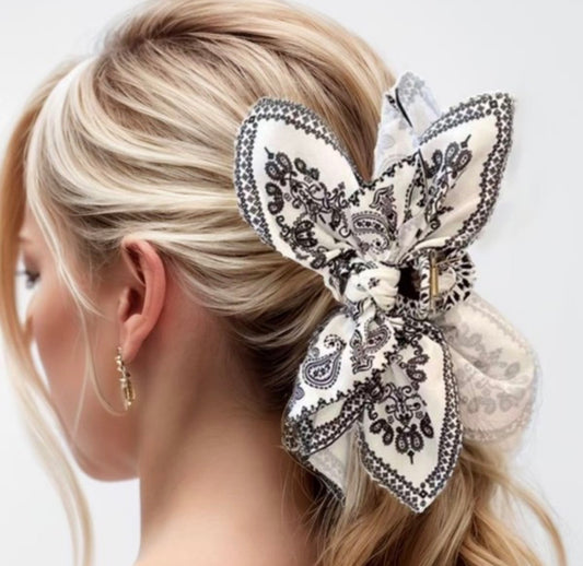 Paisley Bow Hair Clip