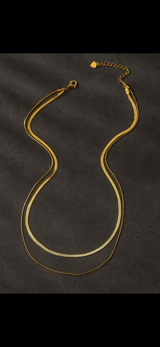 Double Layer Herringbone Necklace