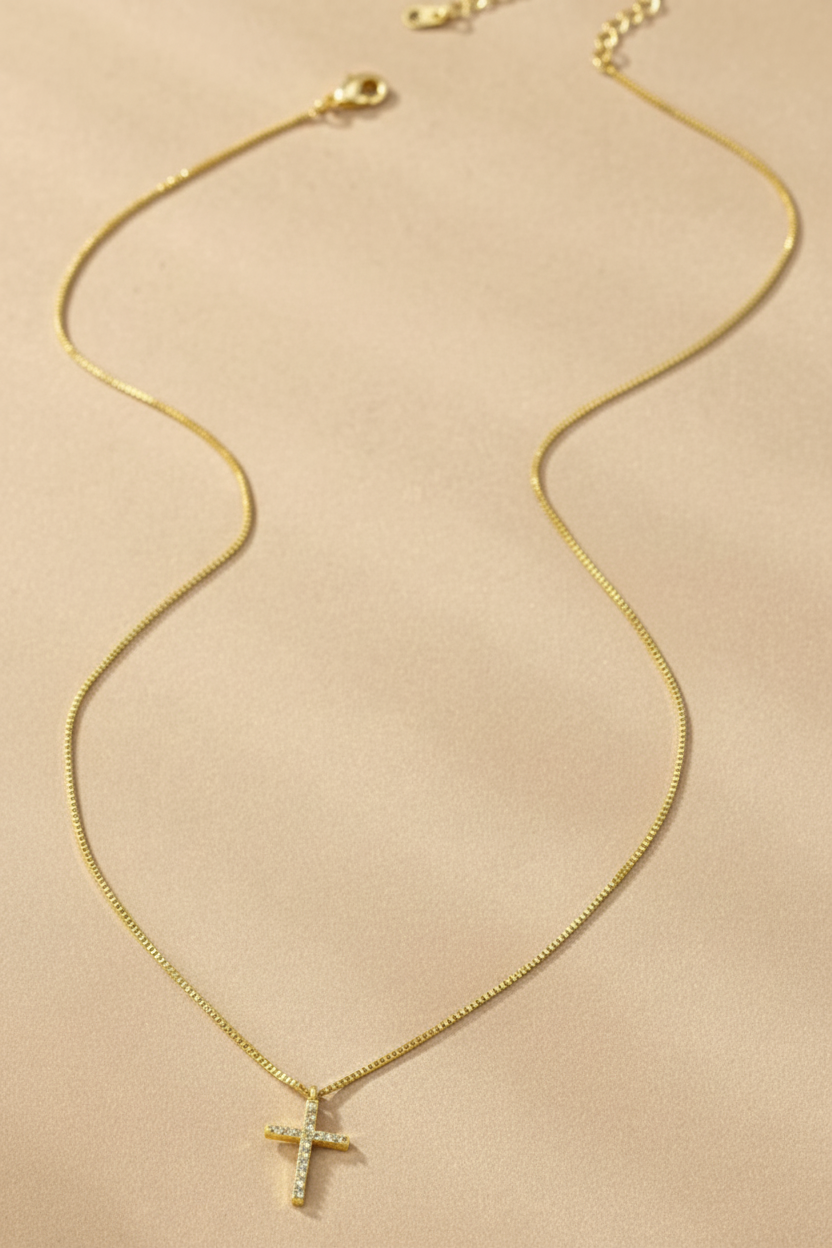 Tiny Testament Cross Necklace