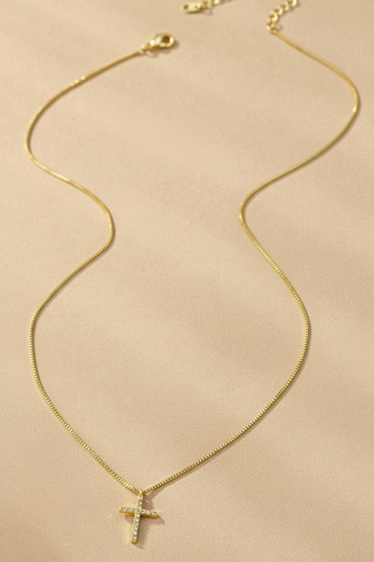 Tiny Testament Cross Necklace