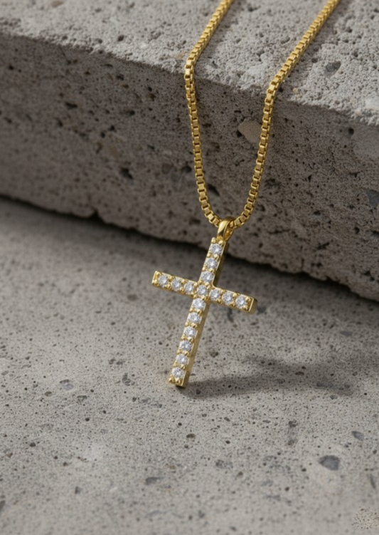 Tiny Testament Cross Necklace