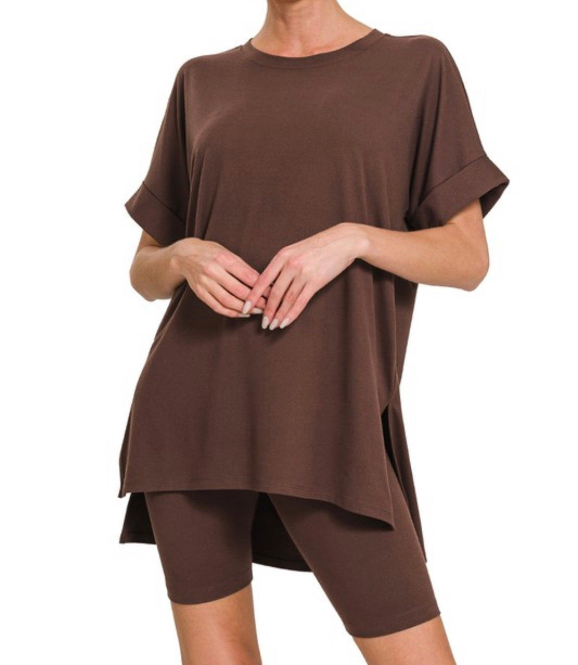 Coffee Date Biker Short Set