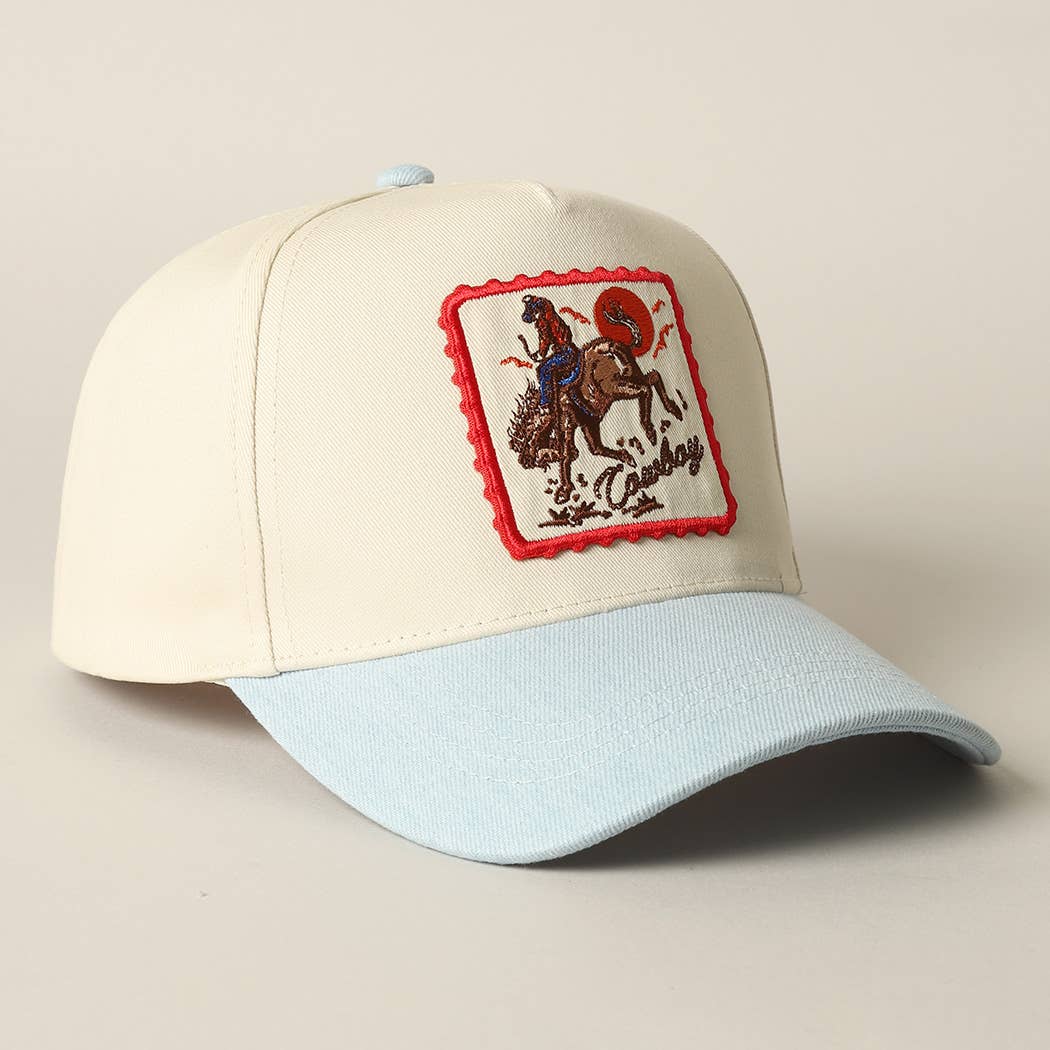 Cowboy Embroidered Patch Trucker Hat