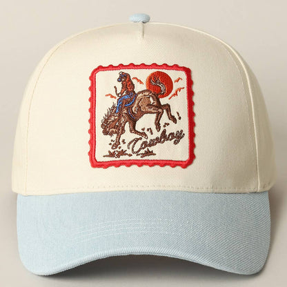 Cowboy Embroidered Patch Trucker Hat